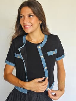 Black and Denim Topindex