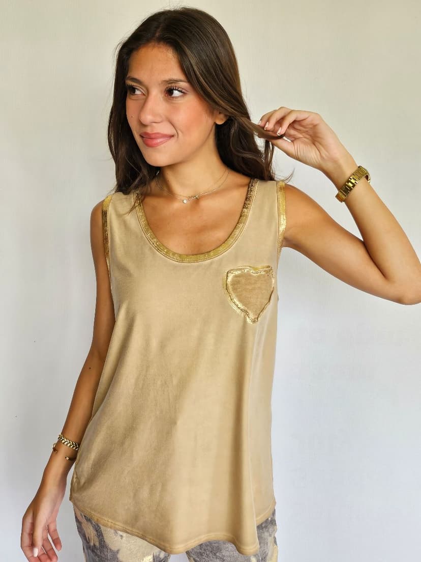 Camel and Gold Top