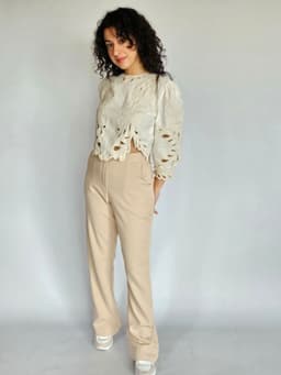 Embroidered Beige Topindex