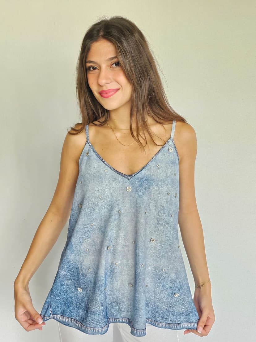 Flowy Denim Top