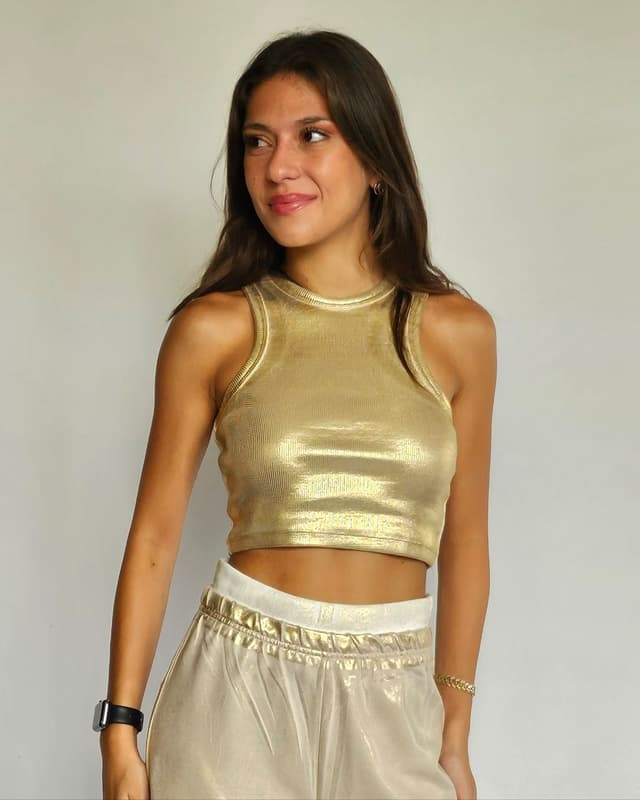 Metallic Cropped I-Shirt