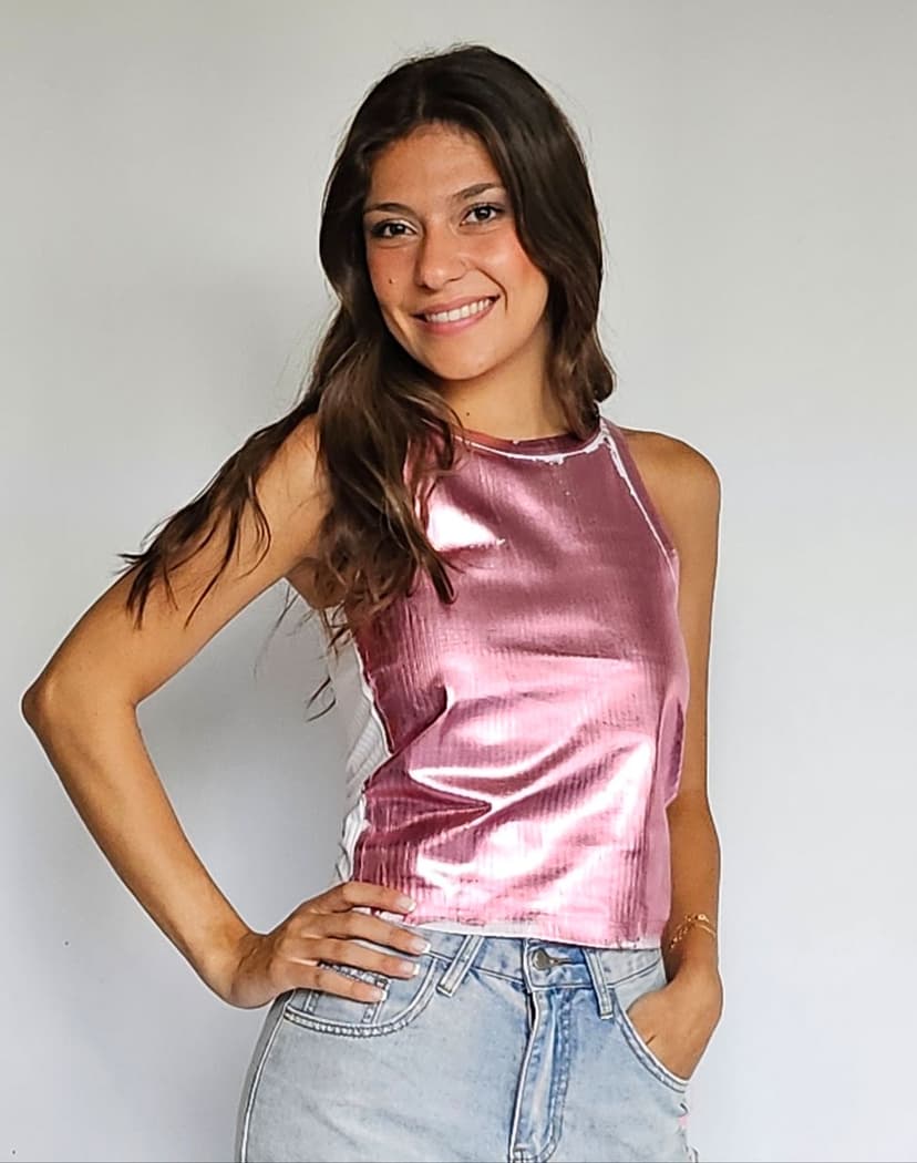 Metallic Pink Top