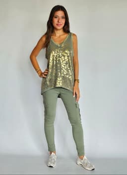 Olive Green Leopard Topindex