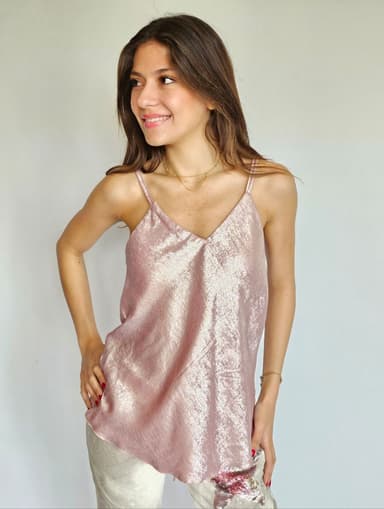 Pink Metallic Top