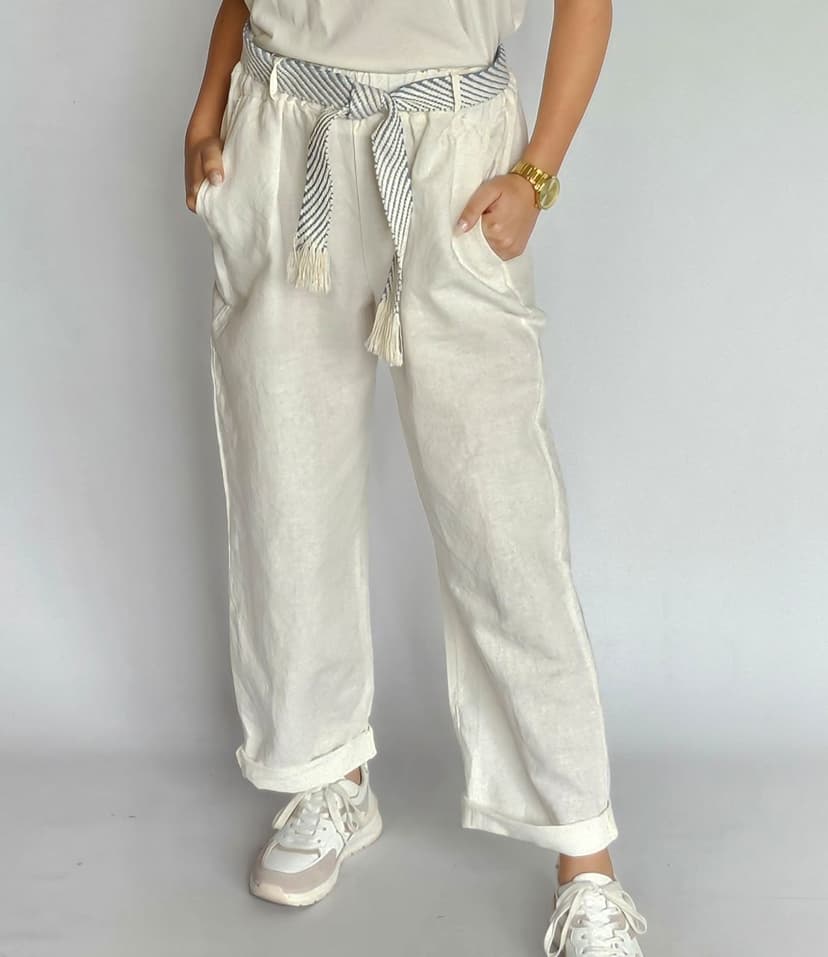 Linen White Pants