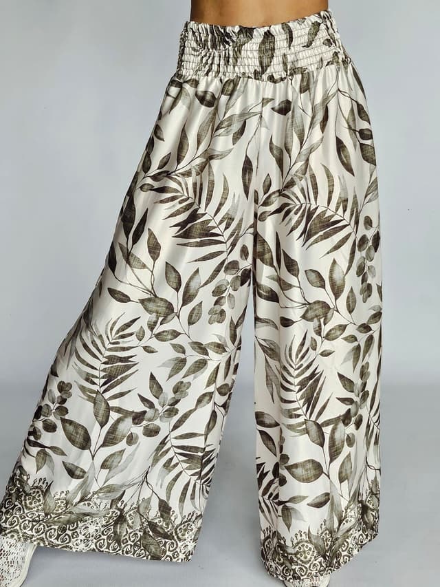 Satin Leaves Pants